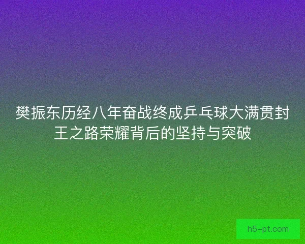 樊振东历经八年奋战终成乒乓球大满贯封王之路荣耀背后的坚持与突破